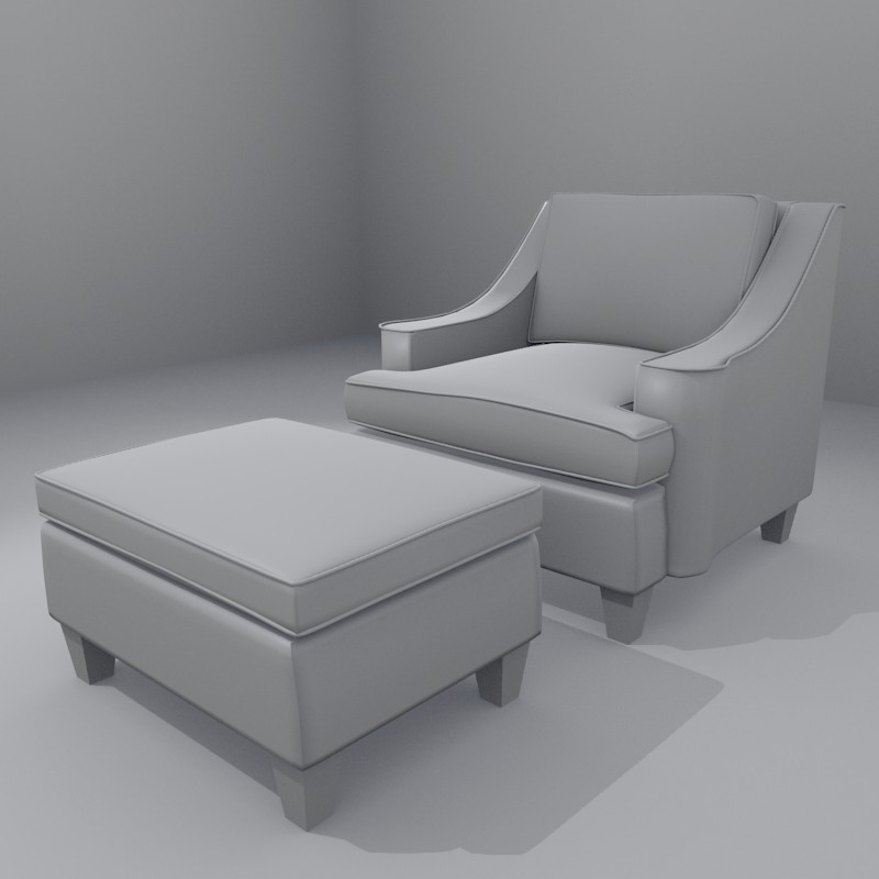 Chair and Ottoman Chester preview image 1